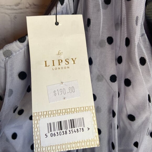 **Lipsy** Dotted & Tiered Halter Dress Size 6 - Picture 3 of 7